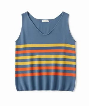 تاپ ابریشمی راه راه ریز بافت - فری سایز